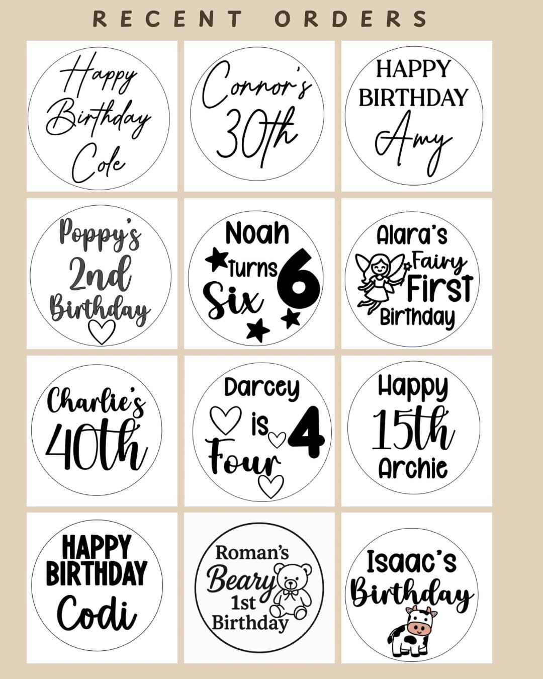 Personalized Birthday Cookie Stamp, Custom Fondant Embosser, Baking Tool