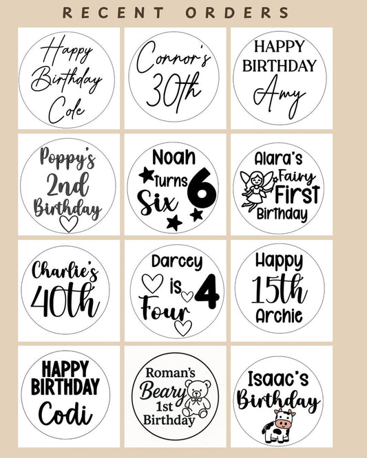Personalized Birthday Cookie Stamp, Custom Fondant Embosser, Baking Tool