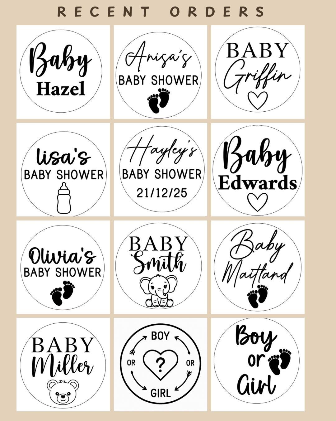 Custom Name Baby Shower fondant Stamp With baby feeet, fits M&S biscuits