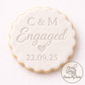Engagement Fondant Stamp, Personalised Engaged Cookie Stamp, Initials & Date Embosser, Wedding ,Proposal Cookies