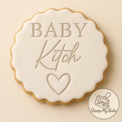 Personalised Cookie Stamp, Custom Fondant Embosser, Baking Tool, Fits M&S cookies, Cookie Cutter