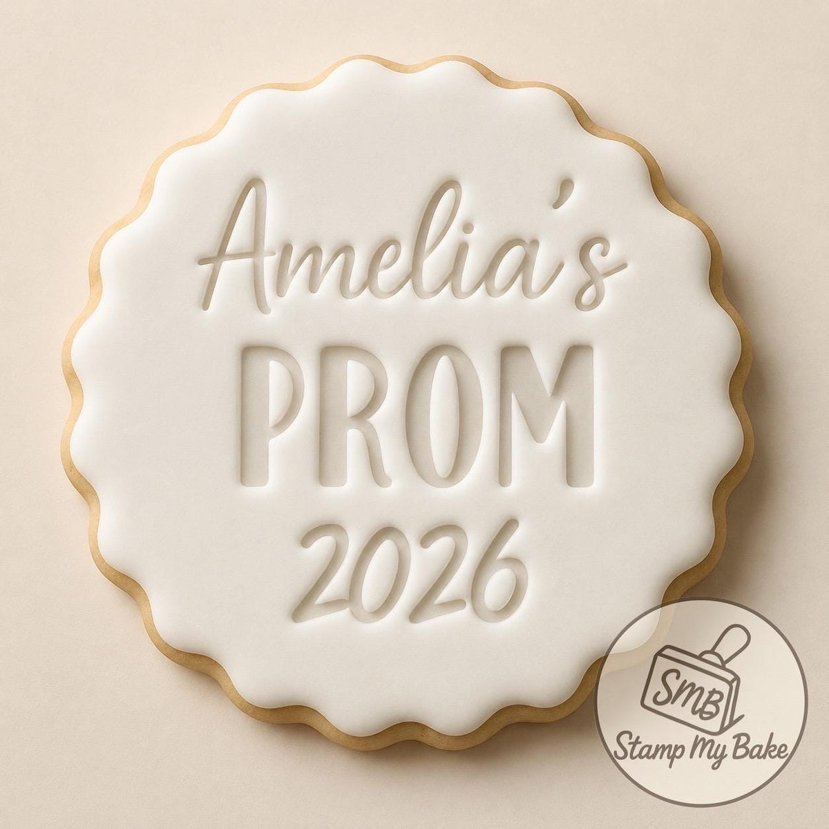 Custom Prom 2026 Cookie Stamp, Embosser, Biscuit Cutter, UK Made