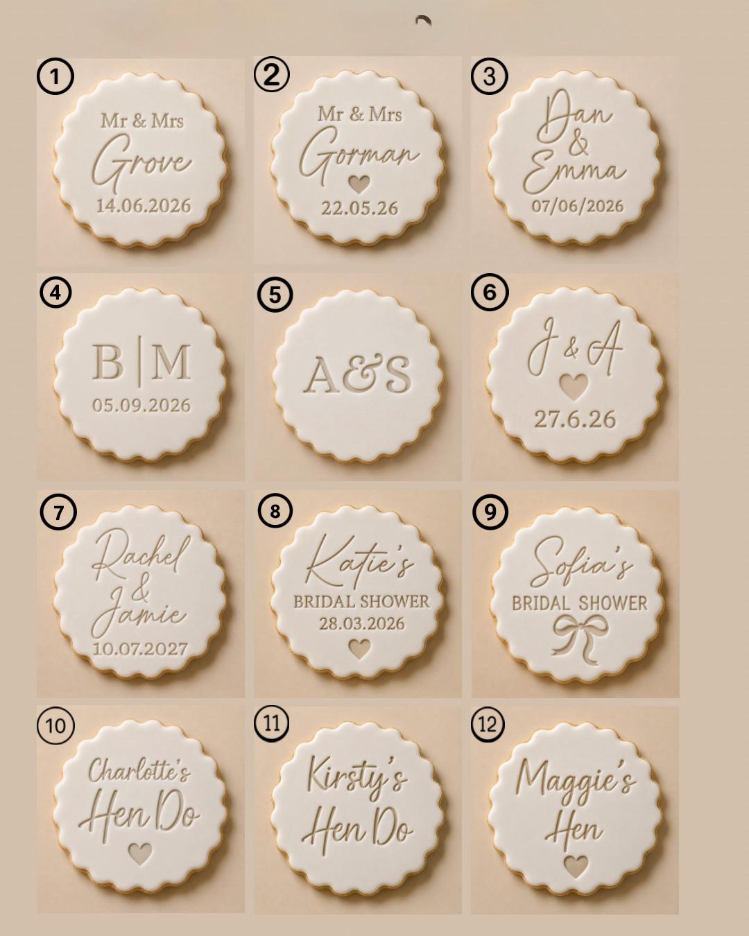 Personalised Wedding Cookie Stamp | Custom Mr & Mrs Embosser (UK Made)