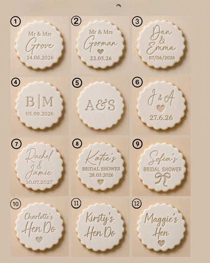 Personalised Wedding Cookie Stamp | Custom Mr & Mrs Embosser (UK Made)